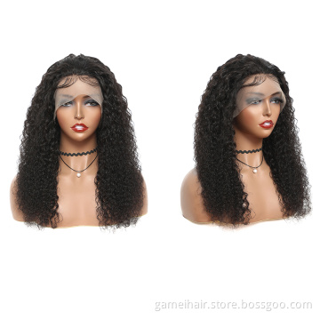 Cheap Frontal Wigs Raw Indian Afro Kinky Curly Glueless Virgin Human Hair Hd Full Lace Front Wig Transparent Lace Hair Extension